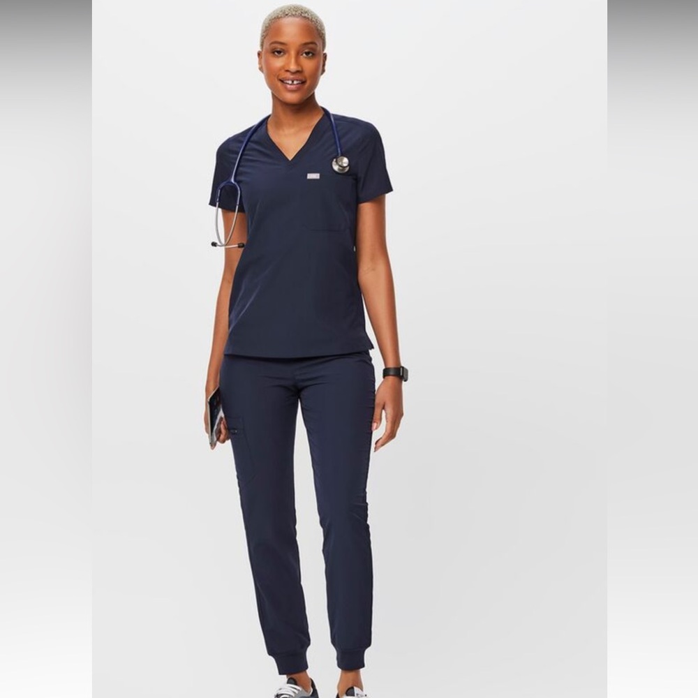 Women - Petite Navy Scrubs Set